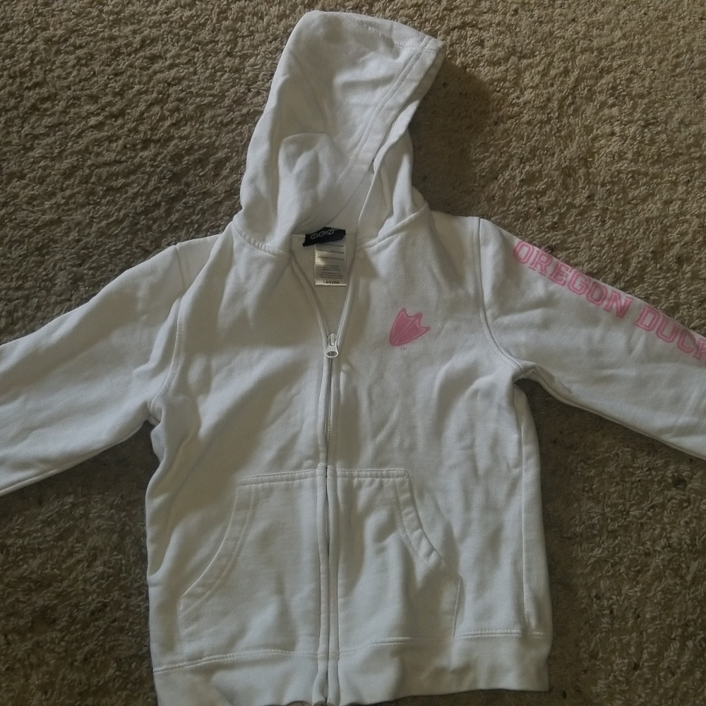 Sweatshirt pink &white, UofO windbreaker